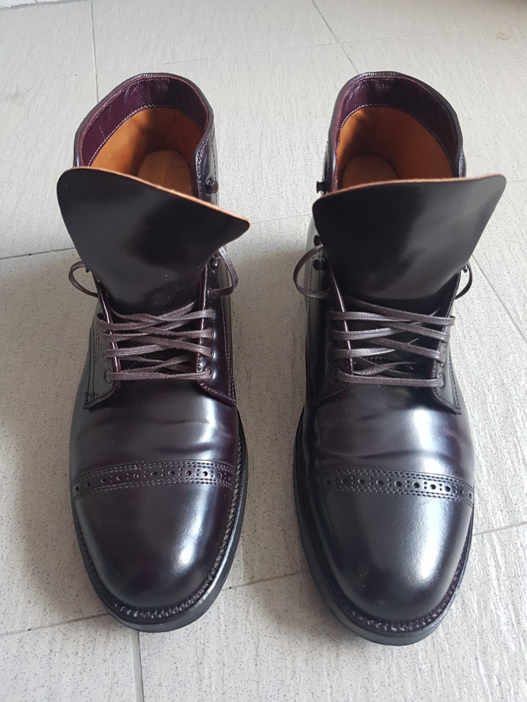 alden cap toe cordovan boots