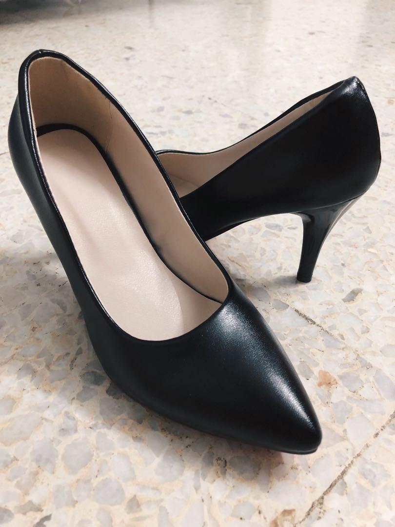 Ladies Single Shoes Square Heel High Heels Round Head Small Fresh Womens  Shoes Simple Elegant Pumps