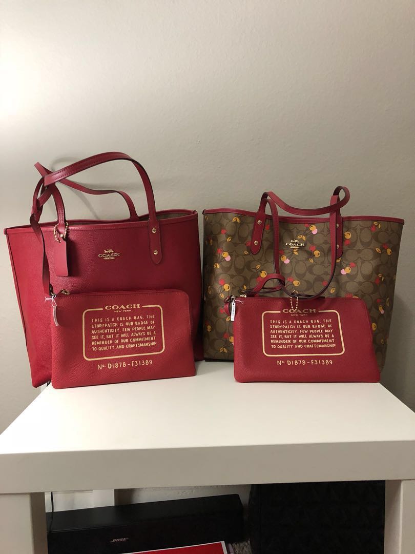 reversible city tote in signature canvas