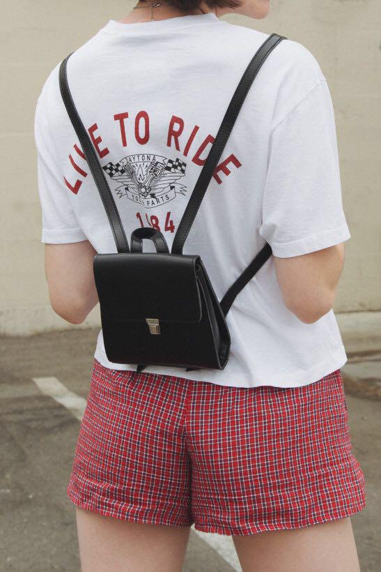 brandy melville black buckle bag