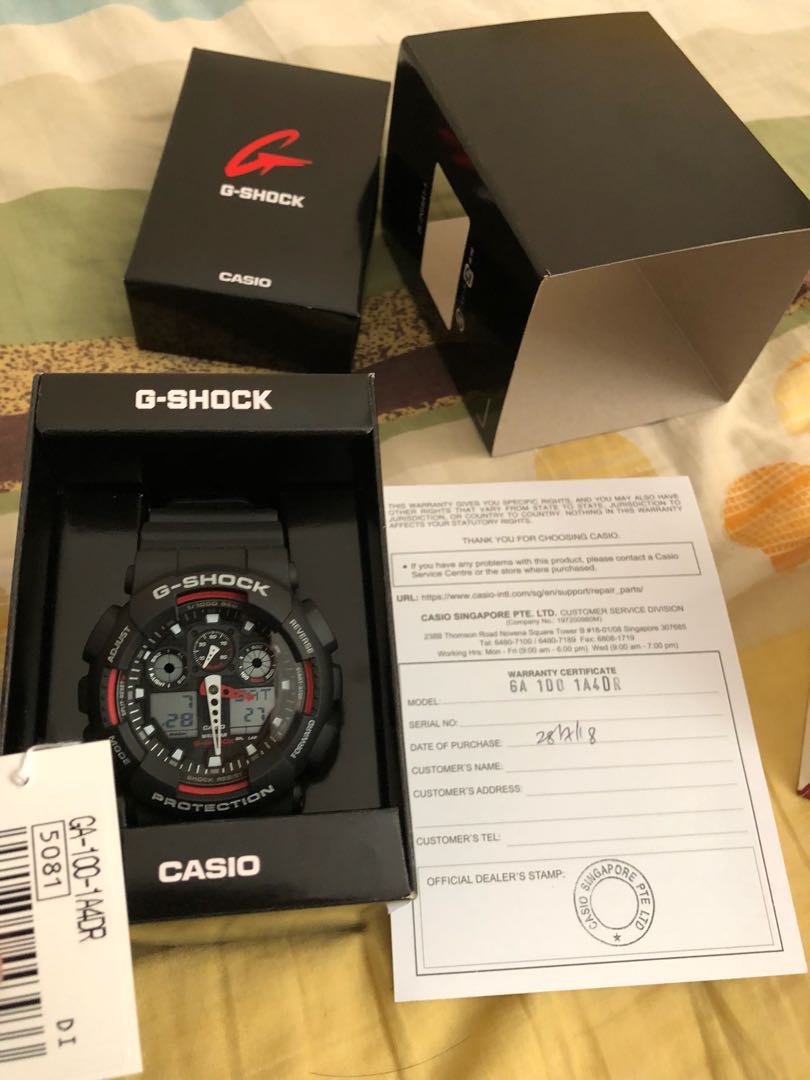 Casio G Shock Ga 100 1a4dr Men S Fashion Watches On Carousell