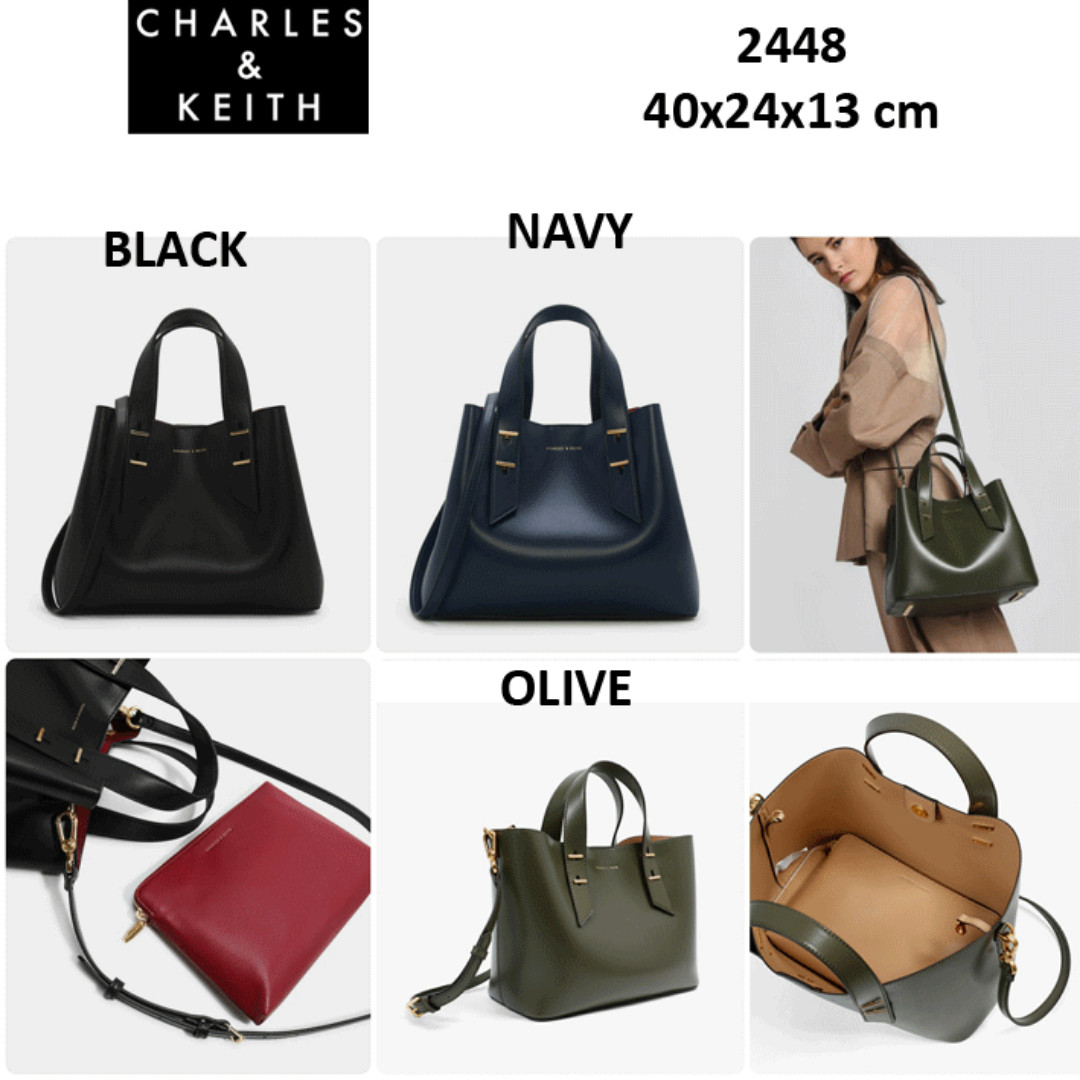 charles & keith embellished slouchy handbag