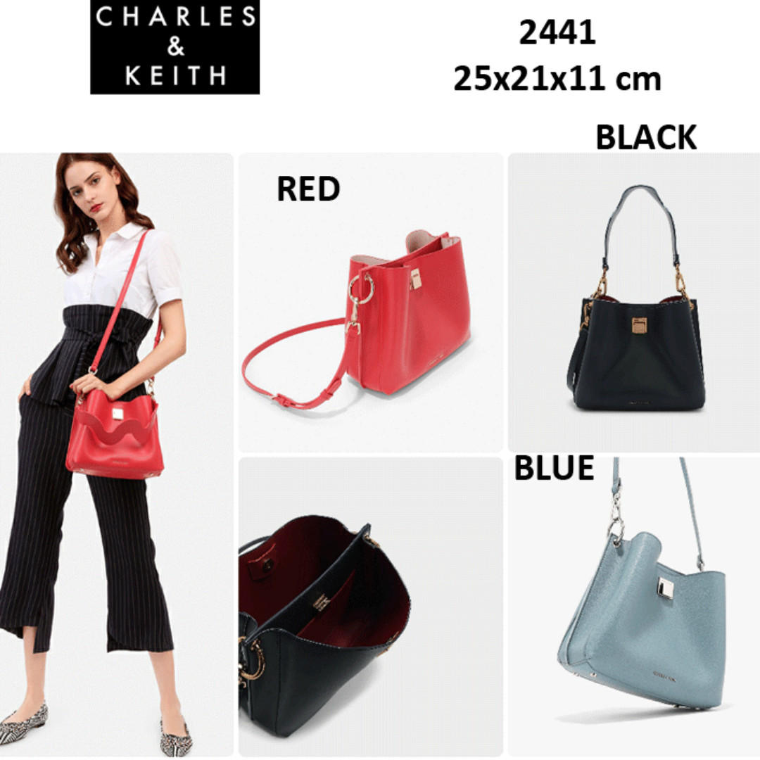 charles & keith wavy strap handbag