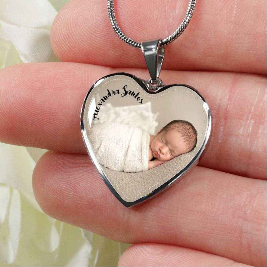 Custom Photo And Name Necklace Heart Shape Custom Baby Birth Photo Pendant Personalized Baby Name Necklace Baby Birth Photo Necklace Custom Photo Name Necklace Women S Fashion Jewellery Necklaces On Carousell Check out our selection of personalized lockets for her, made from high quality sterling silver, makes an ideal gift for any occasion, especially for mom, grandma, girlfriend, fiance, aunt, niece, friend or relative. custom baby birth photo pendant