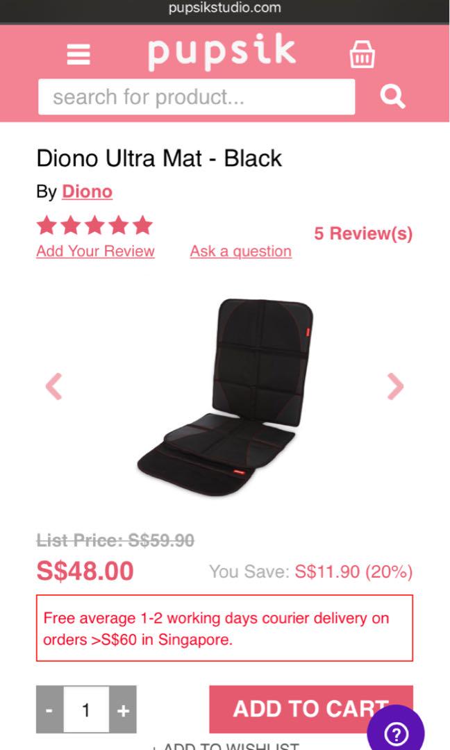 Diono Ultra Mat Black Car Seat Protector Car Accessories