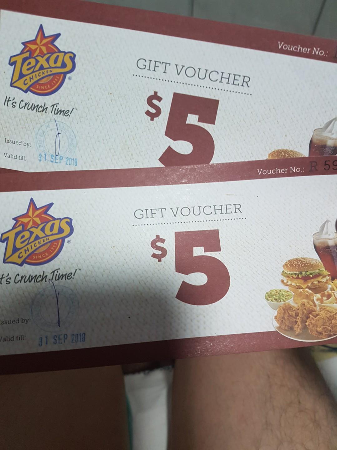 Food Voucher Texas Chicken, Tickets & Vouchers, Vouchers on Carousell
