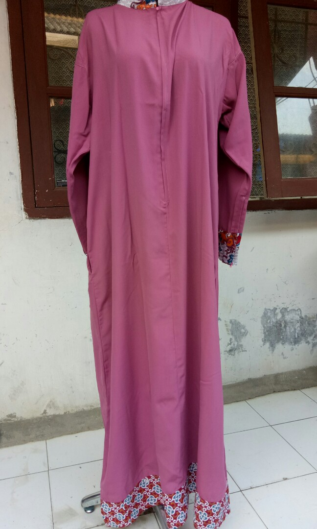 Gamis Dusty Pink Kombinasi