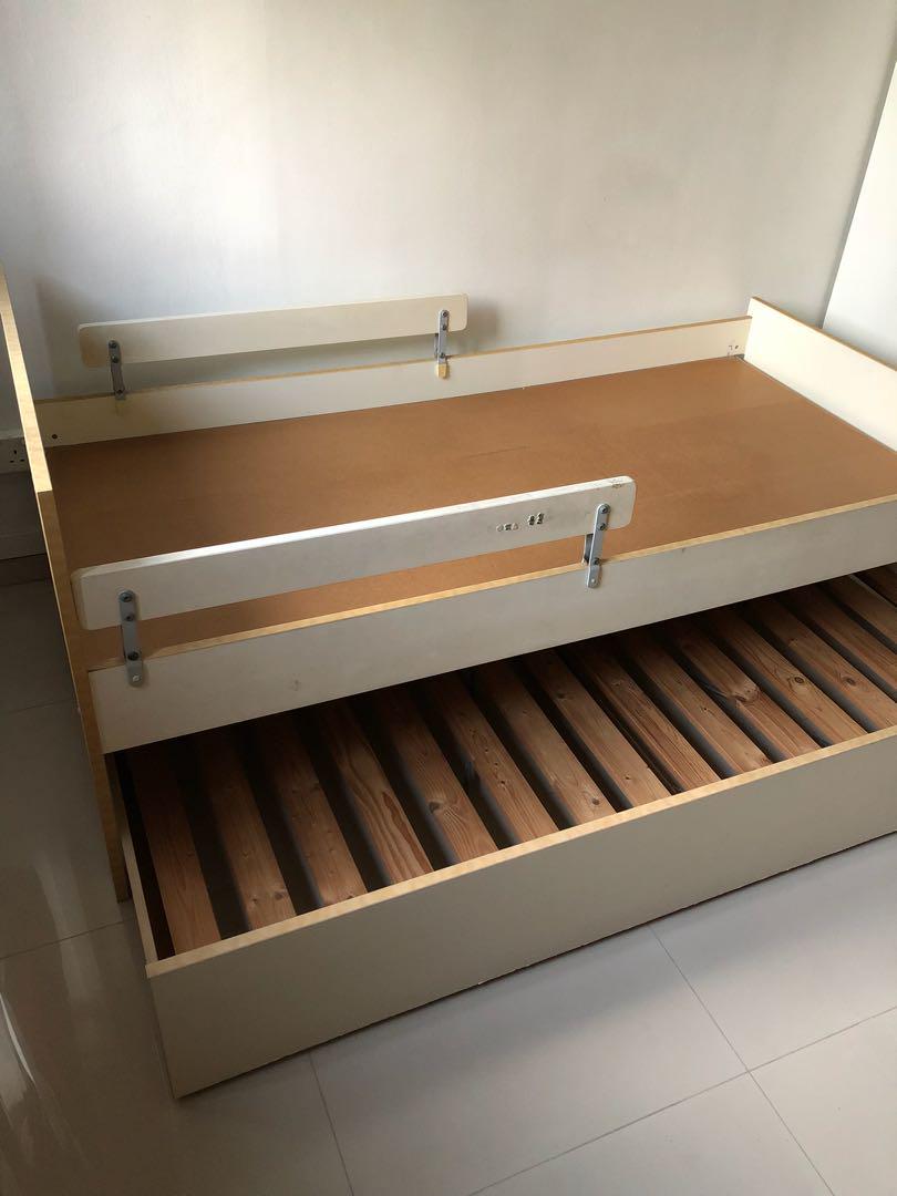 Ikea Bed Frame Single Size With Pull Out Sliding Bottom Furniture Beds Mattresses On Carousell
