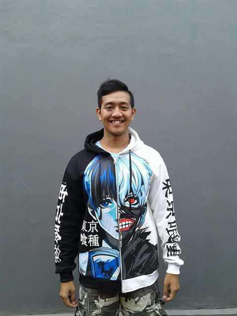 Jaket anime kaneki ken tokyo ghoul Fesyen Pria Pakaian Baju