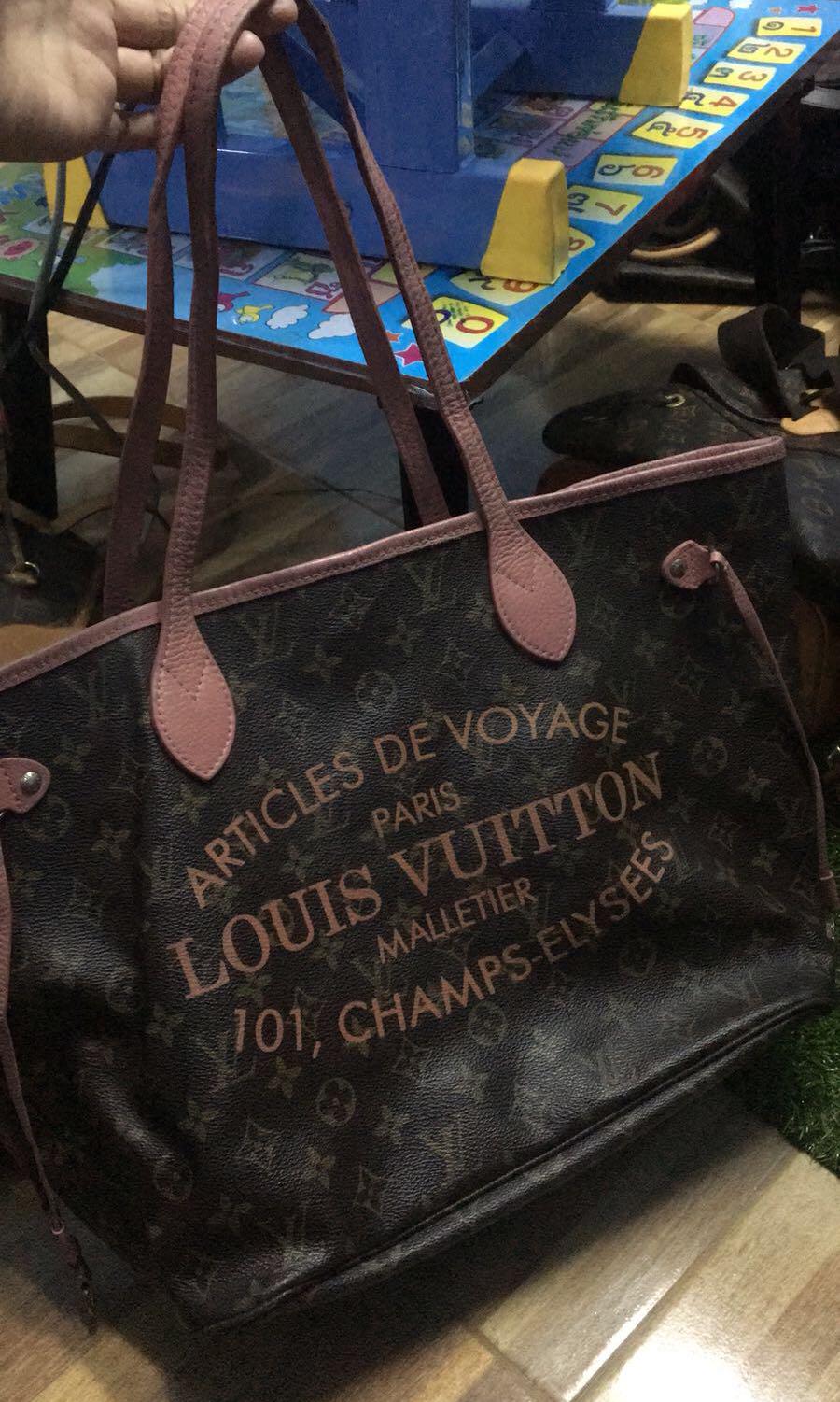 Louis Vuitton Monogram Articles de Voyage Ikat Neverfull GM Rose Velours