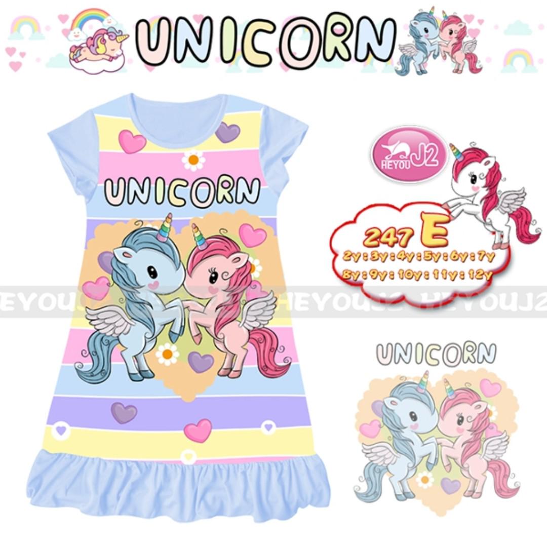Preorder Unicorn Night Dress Babies Kids Girls Apparel 4 To 7 Years On Carousell
