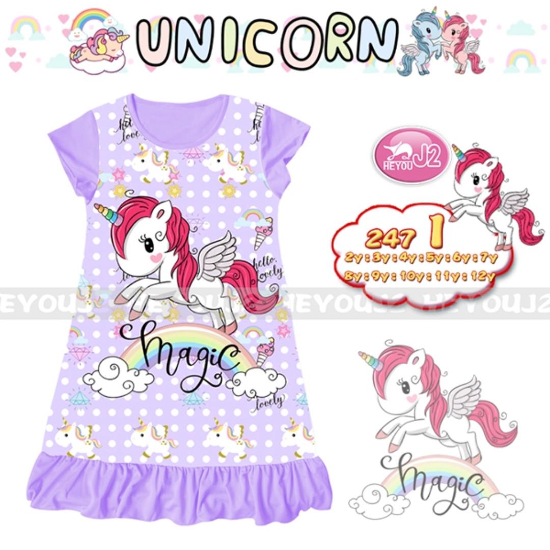 Unicorn Night Dress Babies Kids Girls Apparel 4 To 7 Years On Carousell