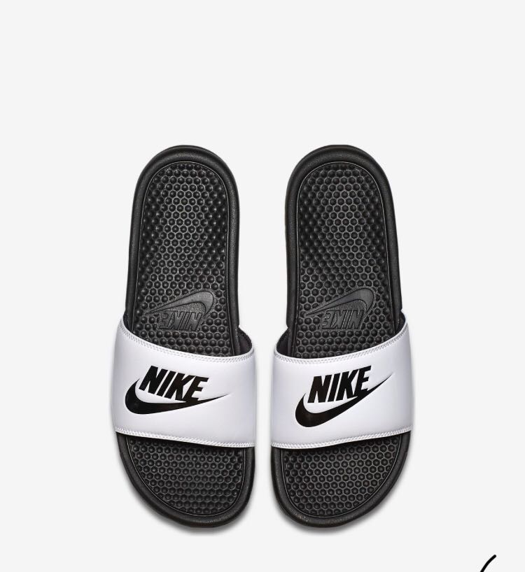 nike benassi slides white