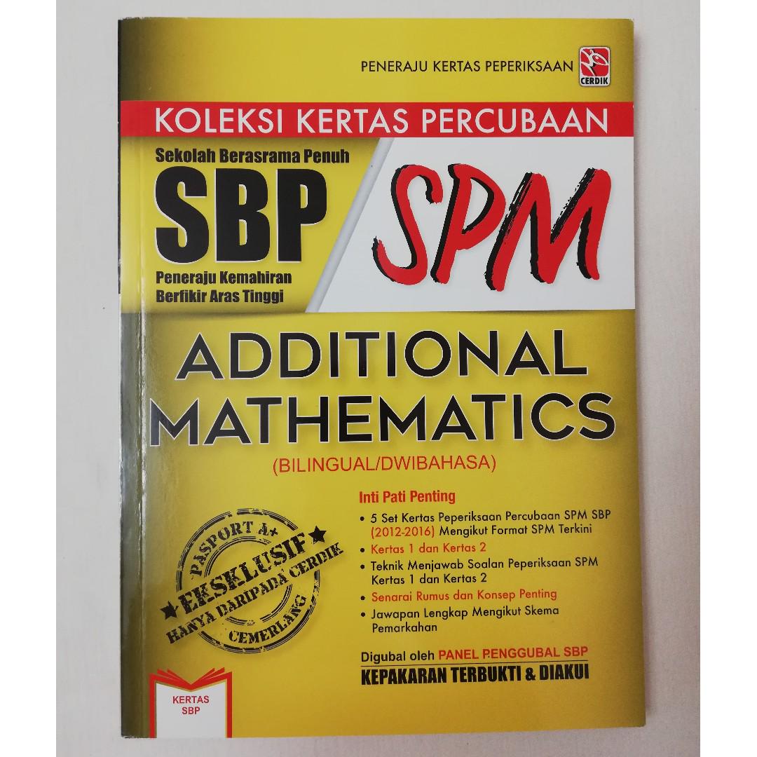 Sbp Spm Trial Papers Add Maths 2012 2016 Hobbies Toys Books Magazines Textbooks On Carousell