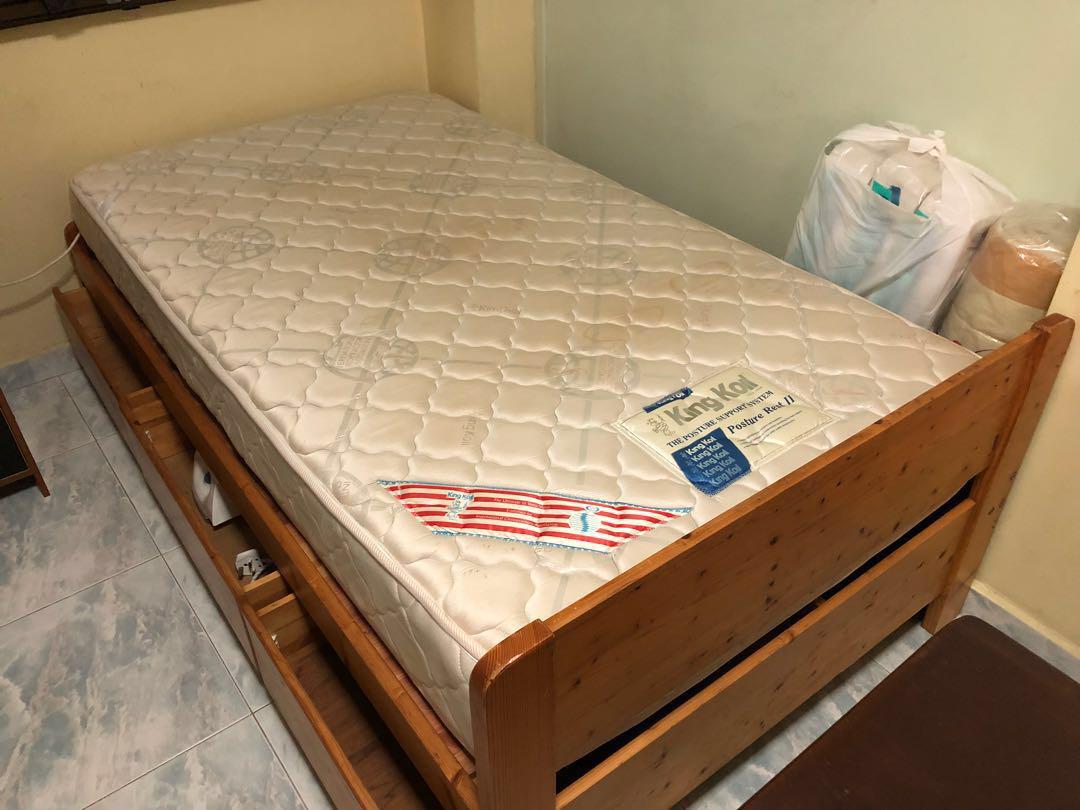 Super Single Wooden Vintage Bed Frame Furniture Beds