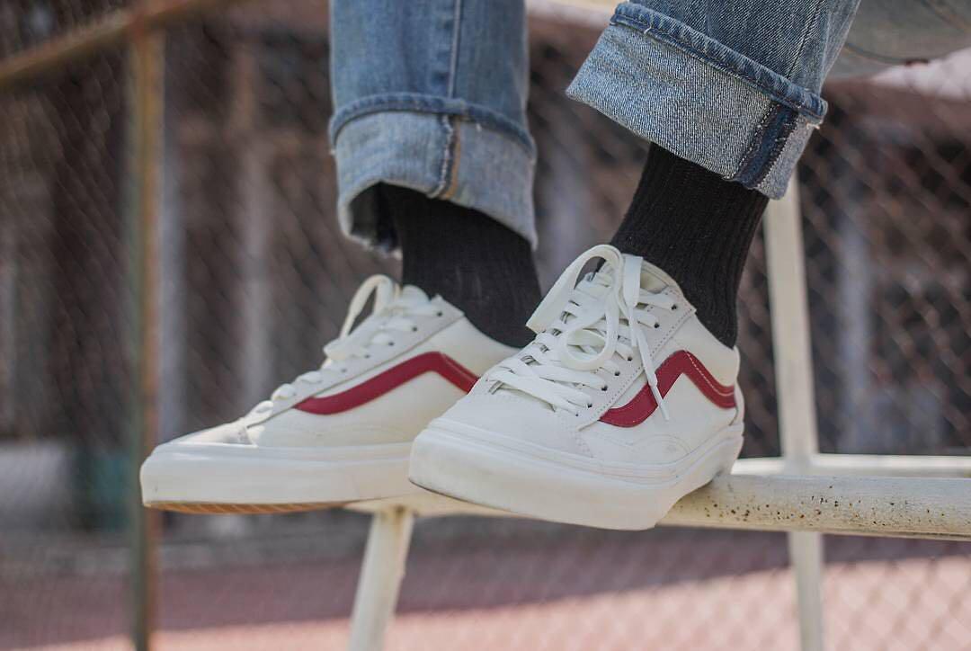 vans style 36 white red
