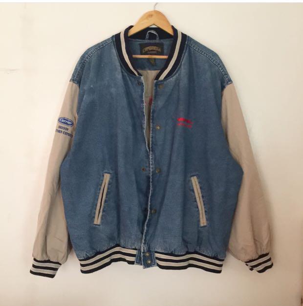 Vintage Denim Letterman Jacket, Women's 