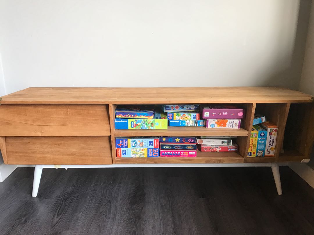 Wooden TV by Tree in HK, Furniture & Home Living, Furniture, TV