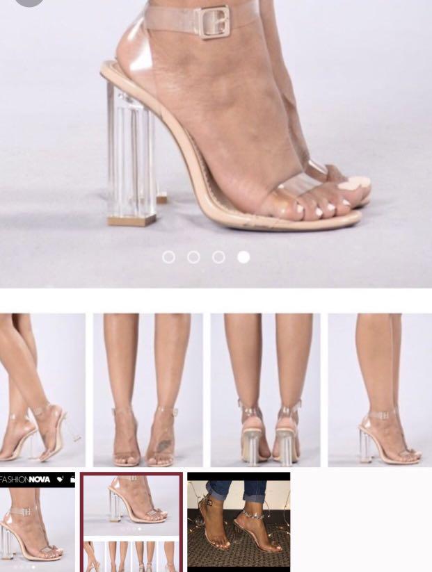 Fashion nova glass heels hot sale