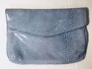 Green-ish blue clutch 蓝色真皮袋64226037564163110