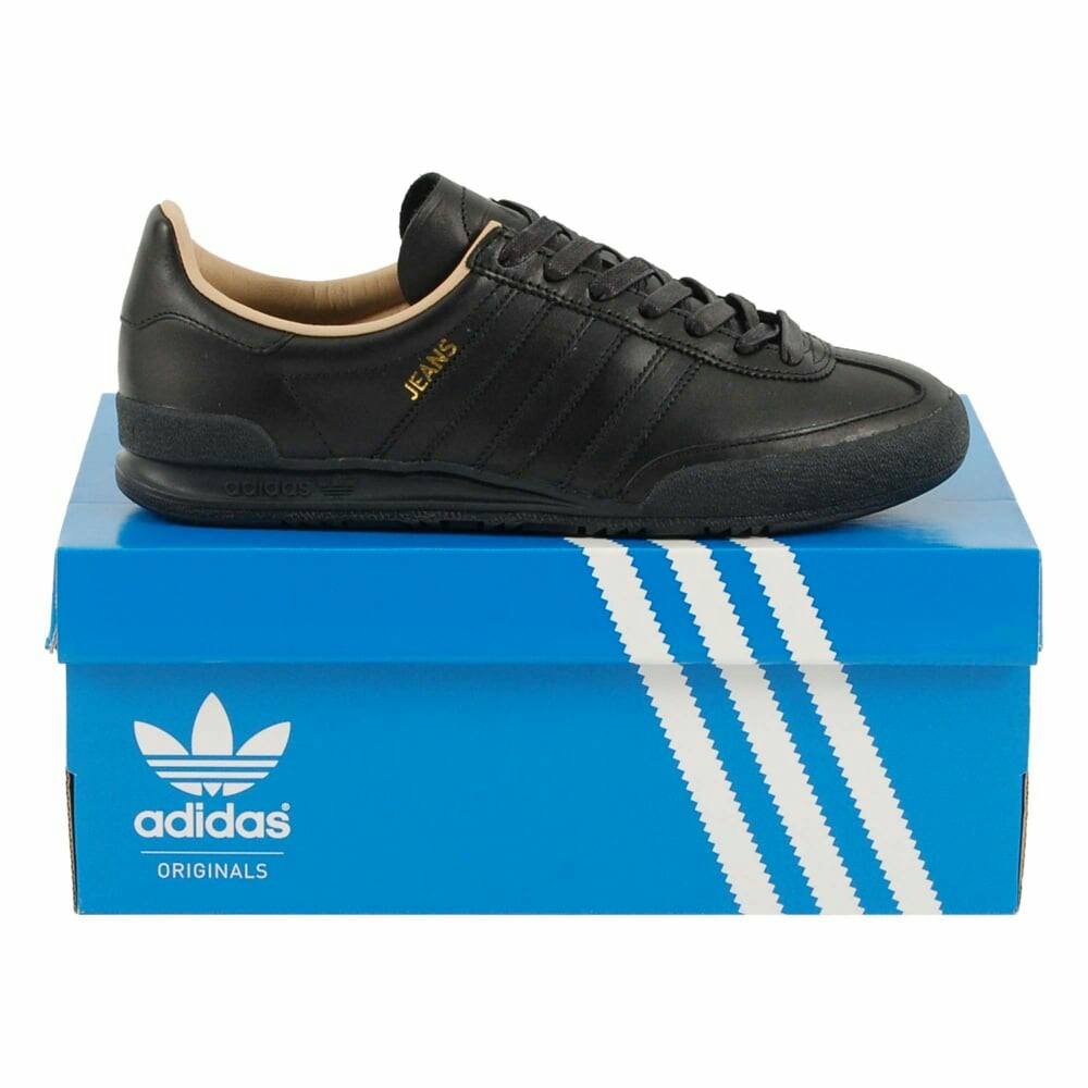 adidas jeans black leather