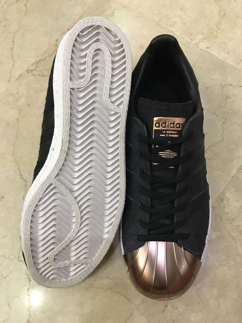 adidas originals superstar 80s rose gold metal toe cap trainers