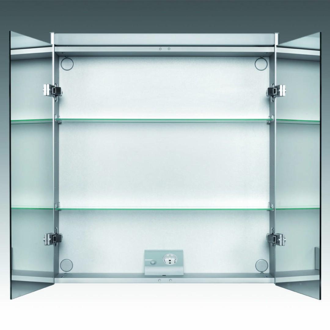 Aluminium bathroom mirror cabinet ALU LS by Jokey 65.5cm ...