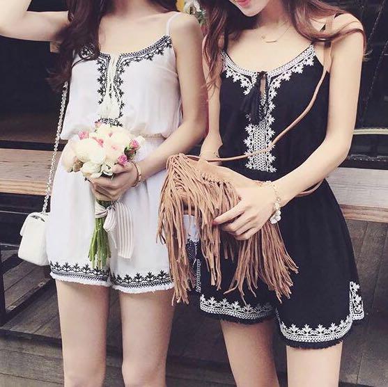 bohemian romper shorts
