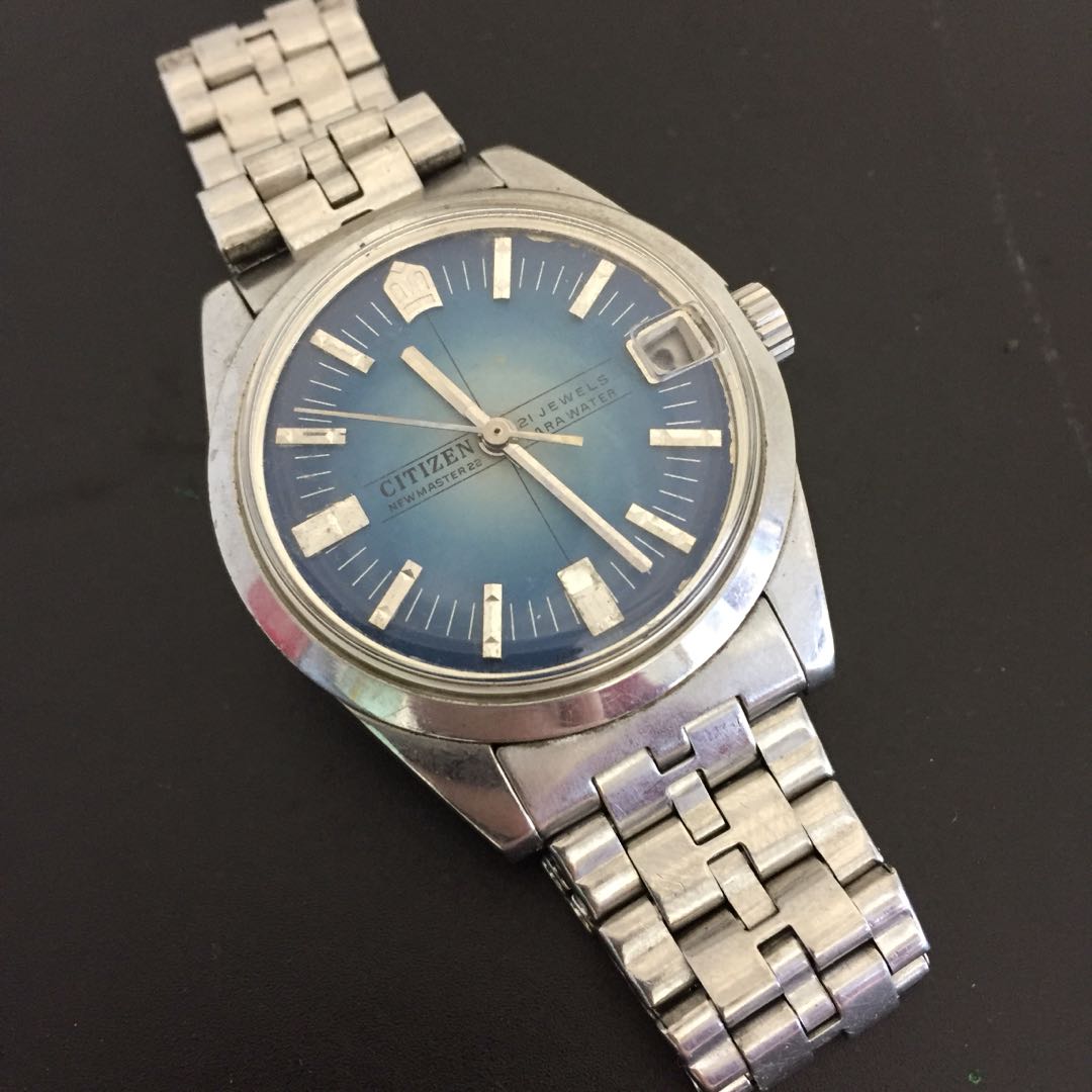 Blue Vintage Citizen Newmaster Parawater Hand Winding