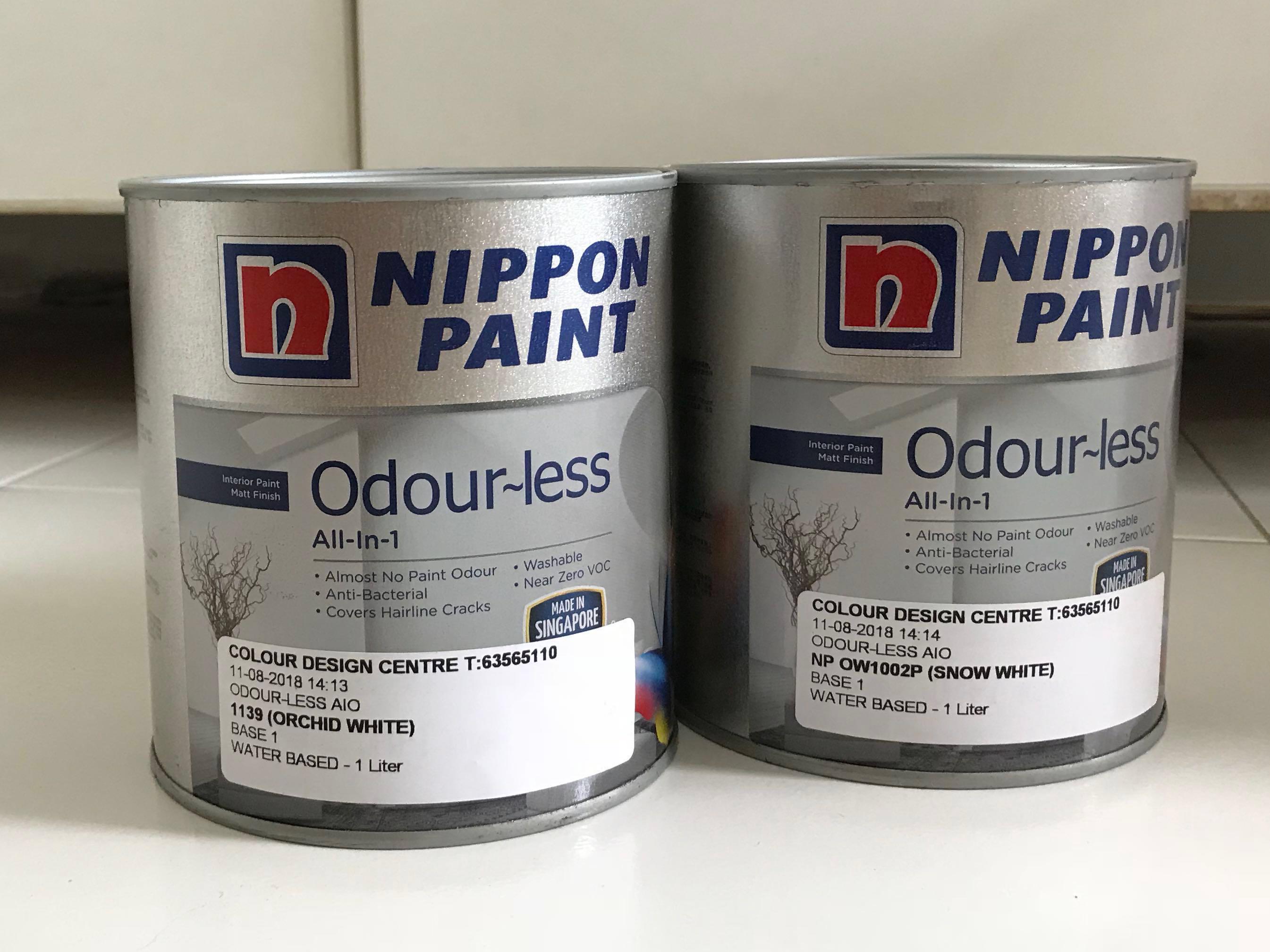 Brand New white Nippon Paint (1 litre, Odourless, allinone). Reduced price 30 for 2 cans