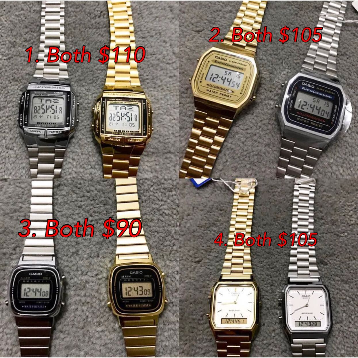 casio vintage couple watch