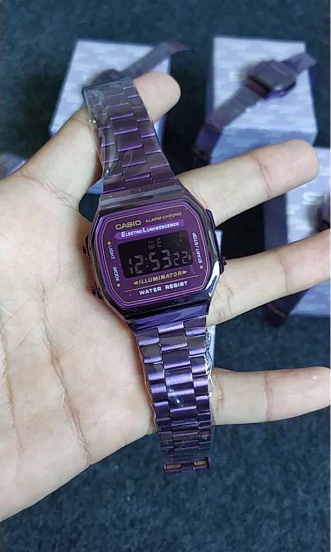 casio electro luminescence purple