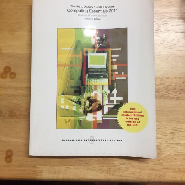 Computing Essentials 2014 (Category: Textbooks) located in Kuala Lumpur. Submitted by nerinar (Listing ID 105779659, Image 1). Description: Include postage.