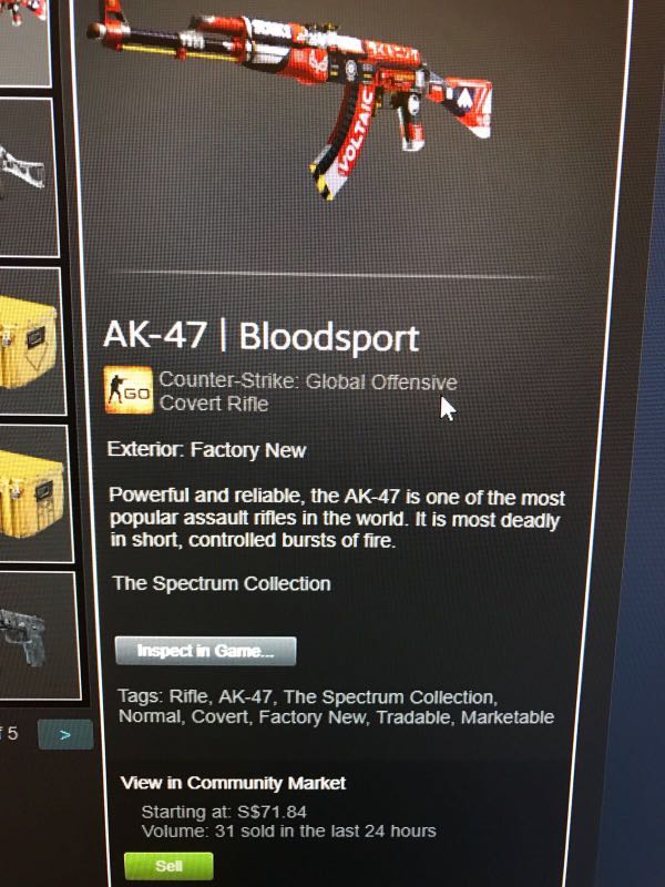 Csgo Ak47 Bloodsport Factory New Toys Games Video Gaming In Game Products On Carousell