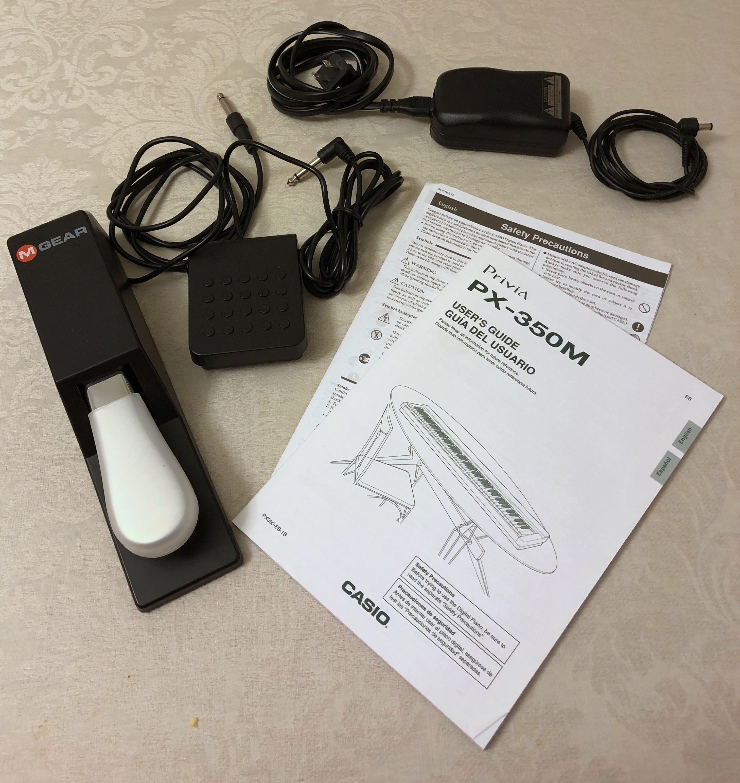 Digital Piano Casio Privia PX350 with stand, pedals, stool and accessories. Working perfectly