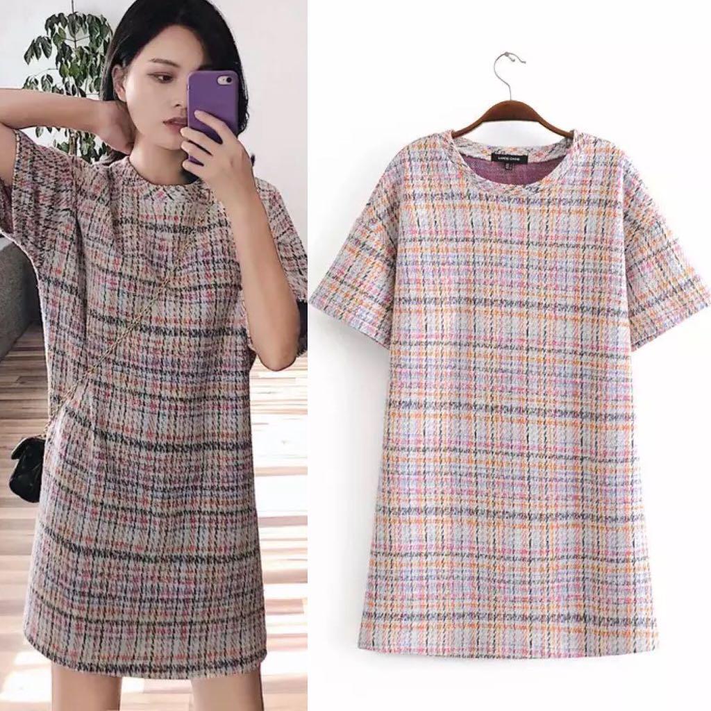 European And American Plaid Simple Dress Women S Wholesale L