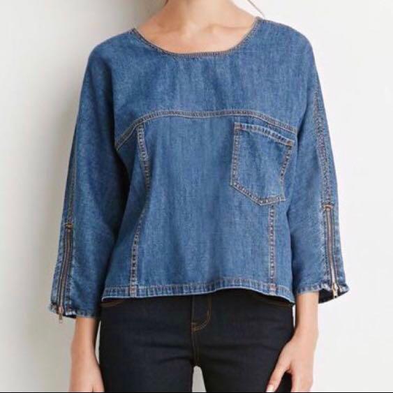 denim tops forever 21