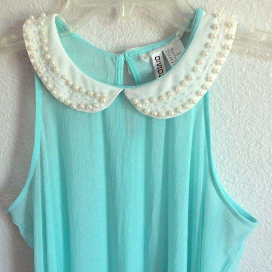 peter pan collar top h&m
