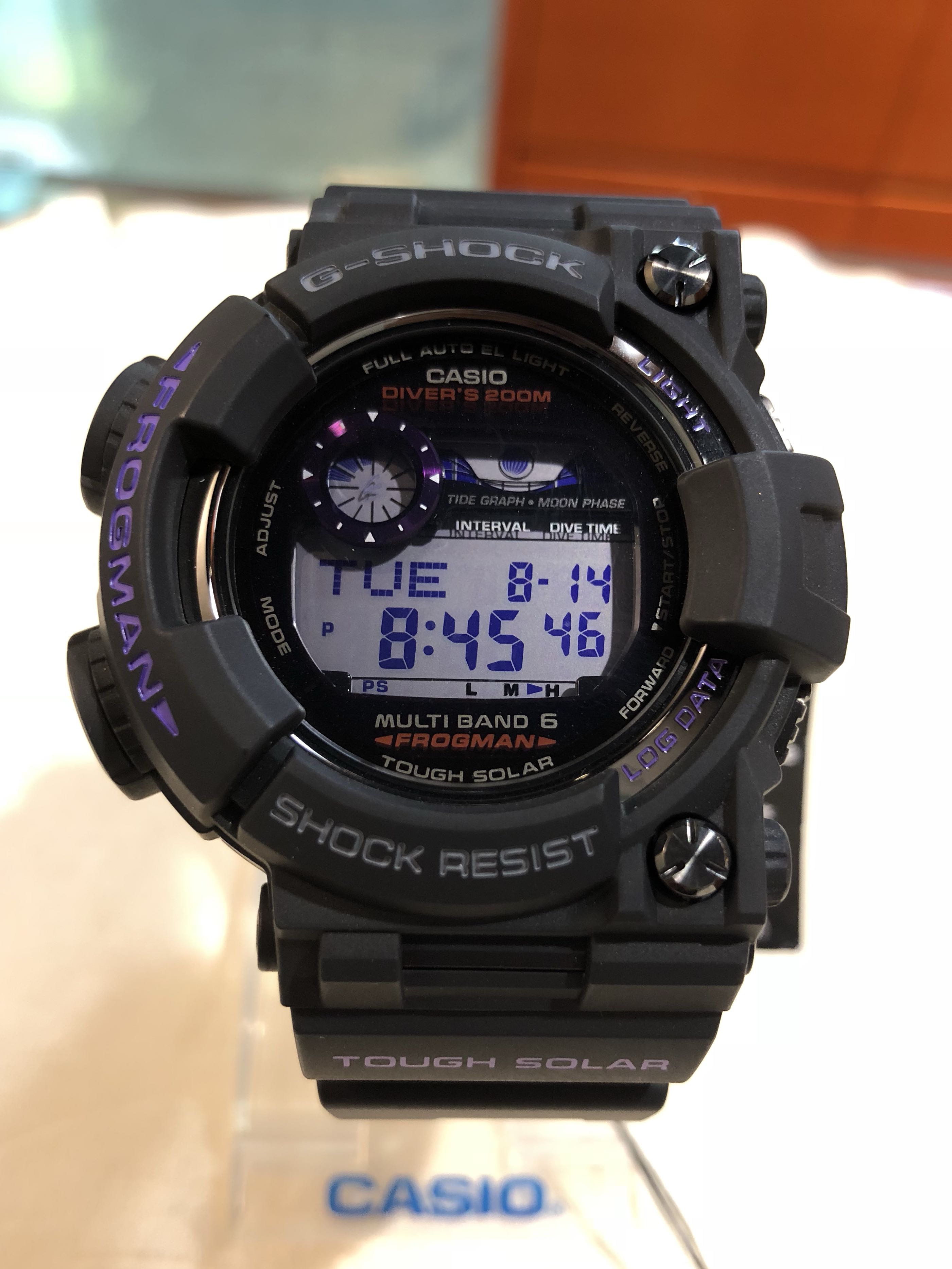 G-Shock Frogman GWF-1000BP-1 停產絕版千蛙蛙人潛水錶紫蛙, 名牌