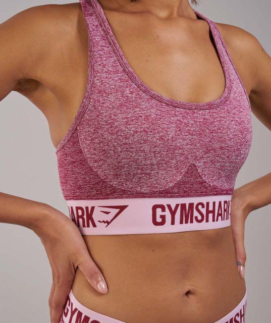 Gymshark, Pants & Jumpsuits, Gymshark Flex Sports Bra Leggings Set Beet  Marl Chalk Pink