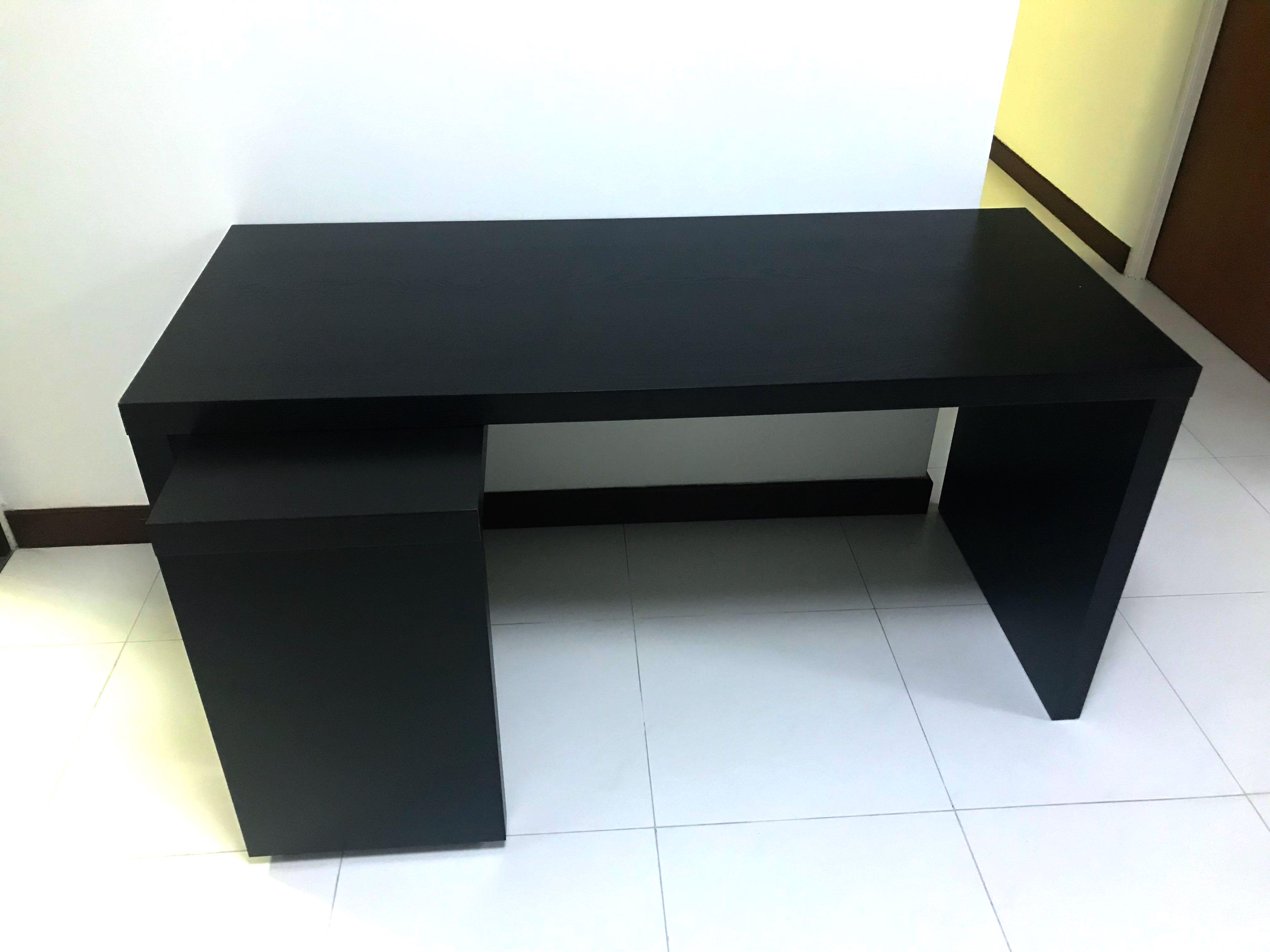 Ikea Malm Desk With Pull Out Panel Black Brown Furniture