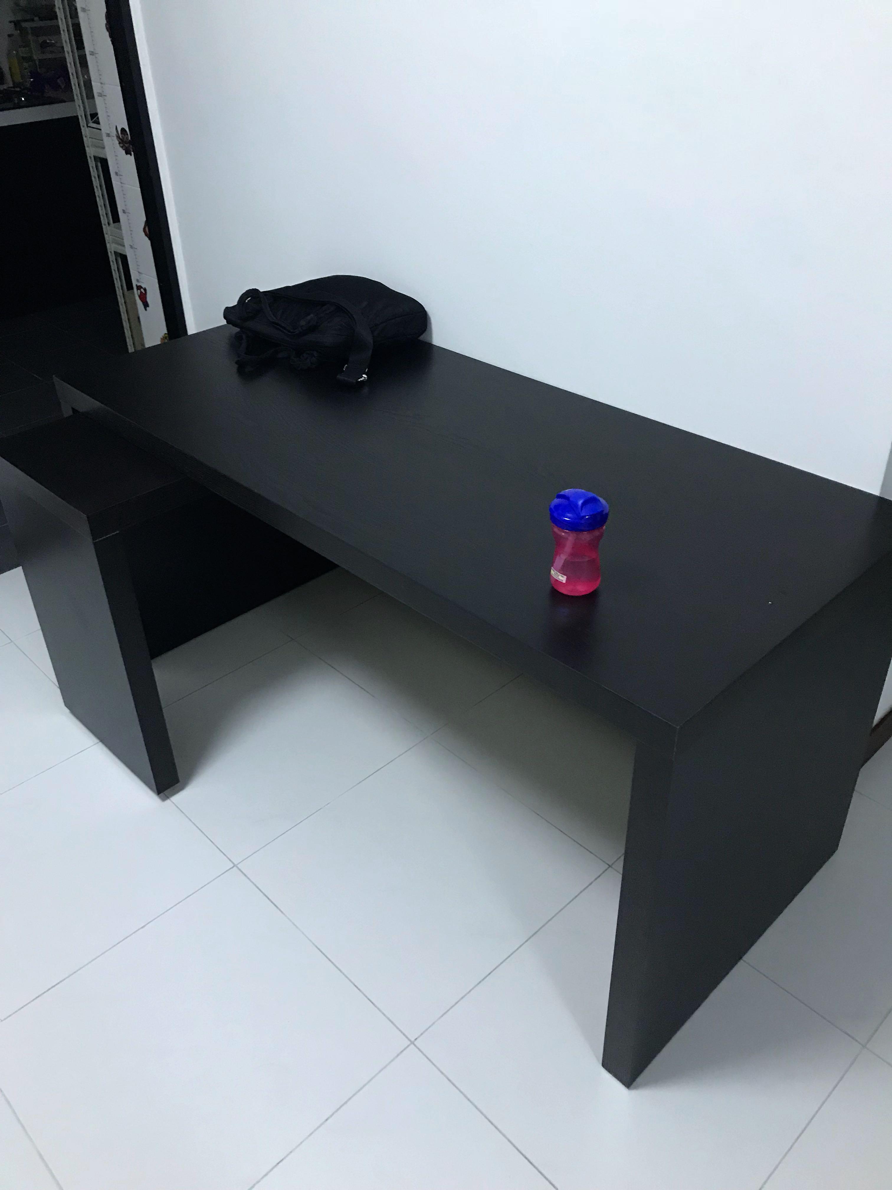 Ikea Malm Desk With Pull Out Panel Black Brown Furniture