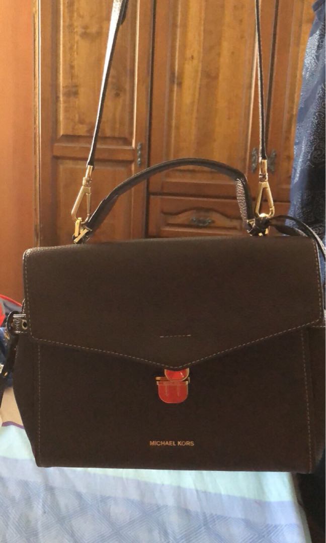 michael kors bristol medium leather satchel