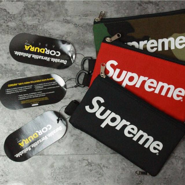 NEW ARRIVAL SUPREME POUCH 17ss LANYARD CAMO RED BLACK, Men's
