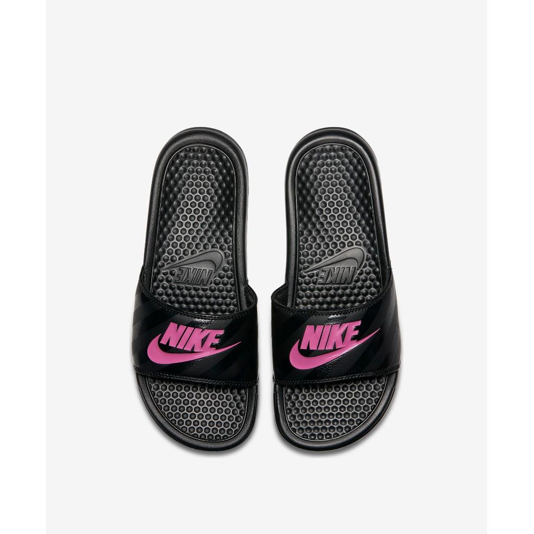 Black and pink nike sliders new arrivals