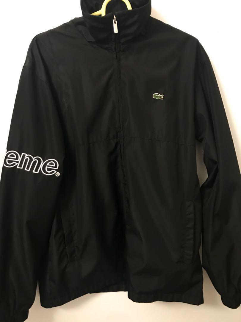 supreme lacoste track jacket black