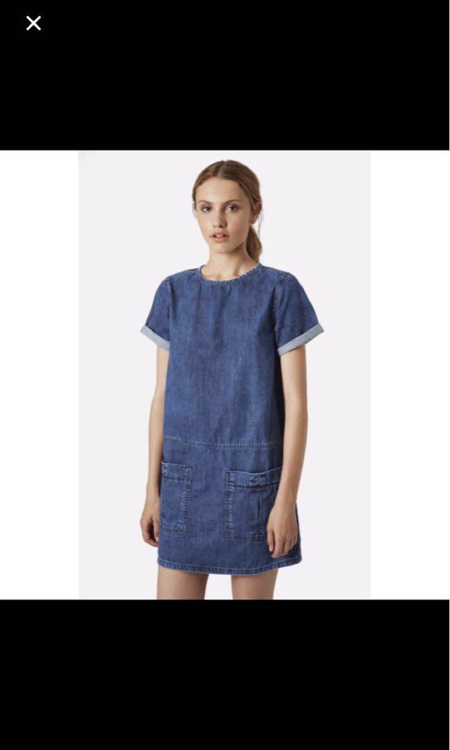 Topshop moto denim dress sales