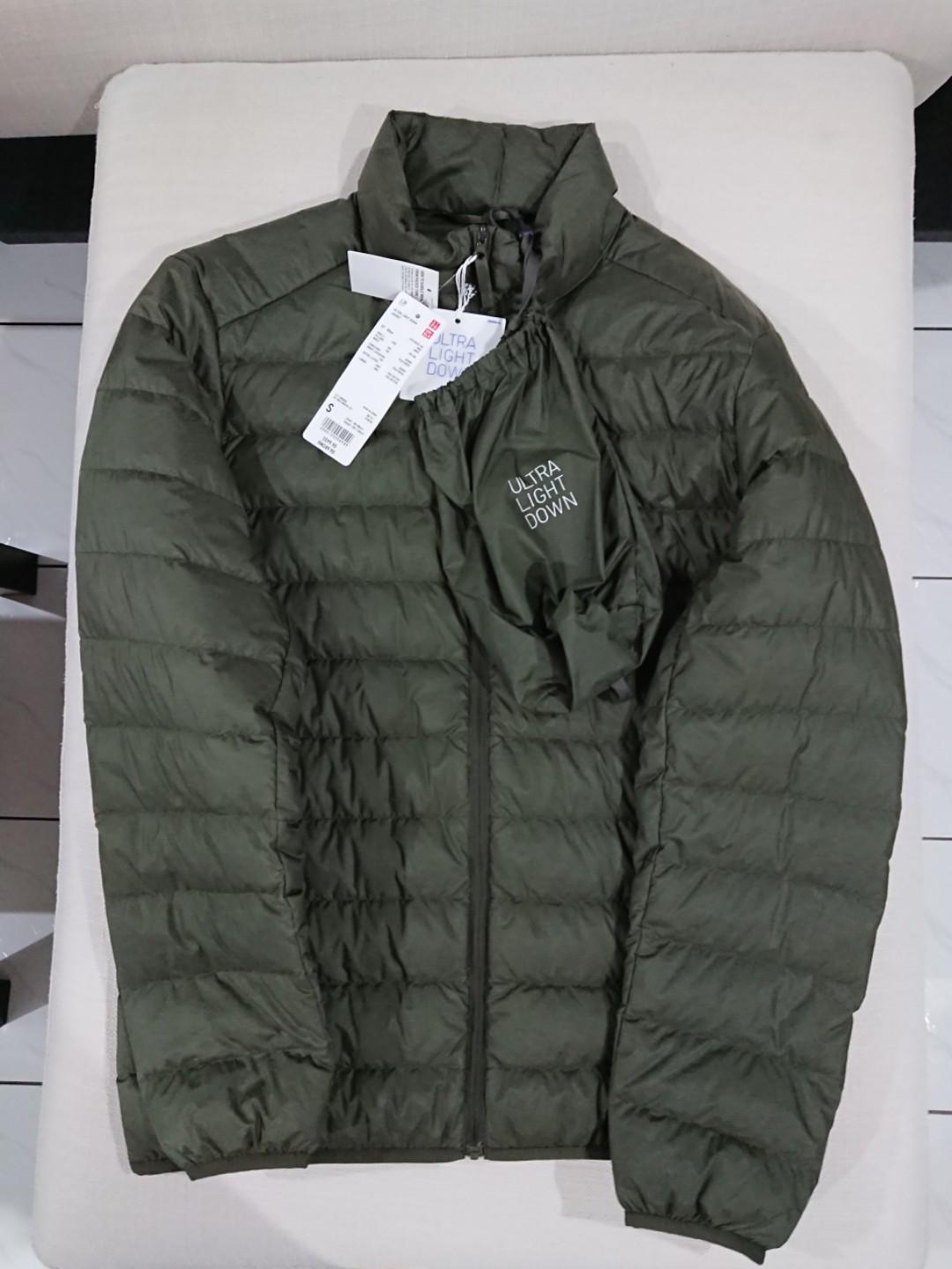 uniqlo olive green down jacket
