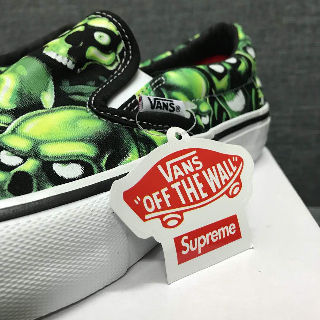 Vans Slip-On Supreme Skull Pile (Green), Men's Fashion, Footwear, Sneakers  on Carousell