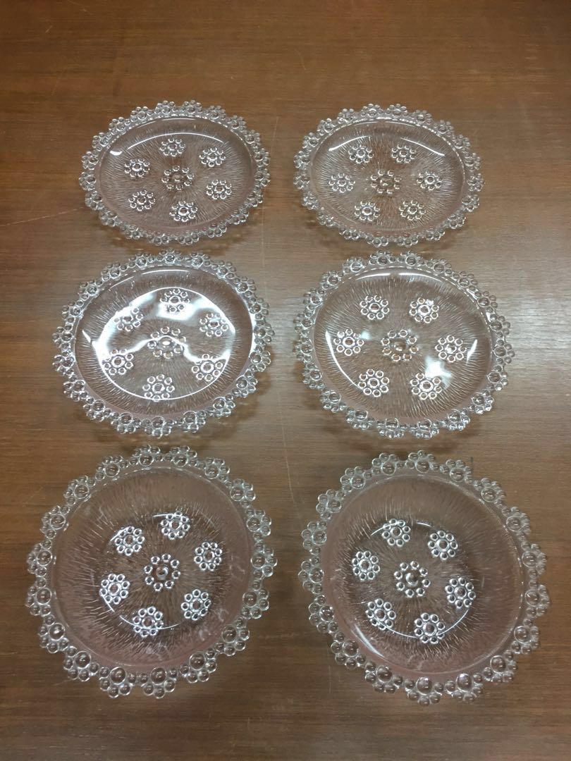 Vintage Airmata Glass Plates and Bowls, Furniture & Home Living